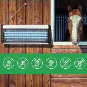   60W rovarcsapda UV fénnyel – 3800V, 300 m2, 3x20W fénycső, felfüggeszthető