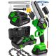 1000W akkus mini láncfűrész 6" és 8" vezetőlap, 2 akku, automatikus láncolajozás