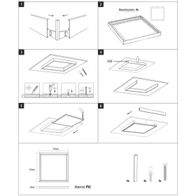 PVC keret LED panelhez, 595x595x50 mm, fehér TR-20A