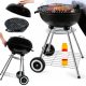 Grill Master faszenes kerti grill fedéllel - mobil, kerekes kivitel extra tároló