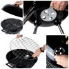 Grill Master faszenes kerti grill fedéllel - mobil, kerekes kivitel extra tároló