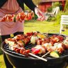 Grill Master faszenes kerti grill fedéllel - mobil, kerekes kivitel extra tároló