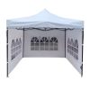 Összecsukható kerti pavilon + ablakos oldalfal 3x3m-es méretben - fehér