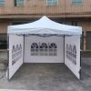 Összecsukható kerti pavilon + ablakos oldalfal 3x3m-es méretben - fehér