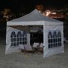 Összecsukható kerti pavilon + ablakos oldalfal 3x3m-es méretben - fehér