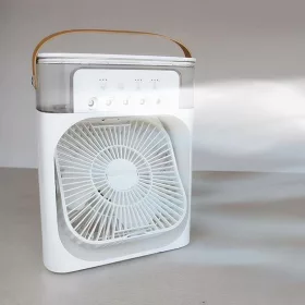   Párásítóval ellátott asztali ventilátor, 600 ml, 3 fokozat, LED világítás, USB-s