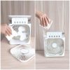 Párásítóval ellátott asztali ventilátor, 600 ml, 3 fokozat, LED világítás, USB-s