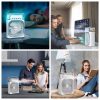 Párásítóval ellátott asztali ventilátor, 600 ml, 3 fokozat, LED világítás, USB-s