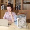 Párásítóval ellátott asztali ventilátor, 600 ml, 3 fokozat, LED világítás, USB-s