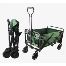  Összecsukható zöld kerti strandkocsi masszív, nagy teherbírással, minden terepre