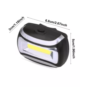 COB LED mini fejlámpa - hordozható, 3 üzemmódú, vízálló, szabadtéri használatra