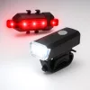 LED kerékpárlámpa szett, első és hátsó lámpa, USB-s, vízálló, akkumulátoros