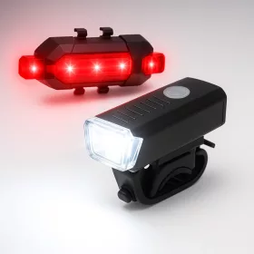   LED kerékpárlámpa szett, első és hátsó lámpa, USB-s, vízálló, akkumulátoros