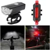 LED kerékpárlámpa szett, első és hátsó lámpa, USB-s, vízálló, akkumulátoros