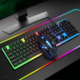   RGB vezetékes gamer billentyűzet és egér szett, háttérvilágítással, USB