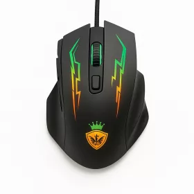   Vezetékes gamer egér, 6 gombos, RGB LED világítással, állítható DPI