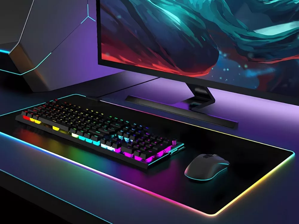 RGB gamer egérpad – csúszásmentes aljzat