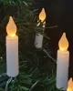 LED Gyertyás Fénydekoráció, 10 LED, Meleg Fehér, Elemes, 1,65 m Klipszes rögzítő
