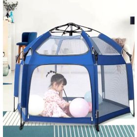   Hordozható baba játszósátor, strandsátor szúnyoghálóval, kék