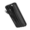 10000 mAh powerbank beépített kábelekkel USB-C Lightning USB, kijelző, fekete