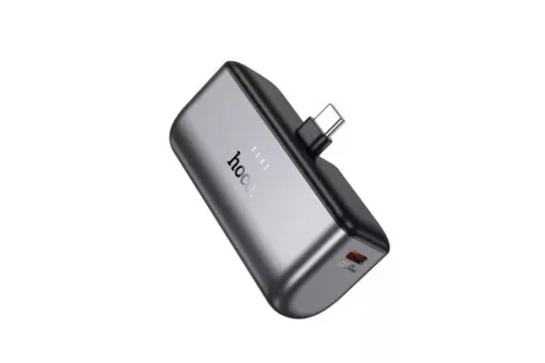 HOCO PD 20W powerbank 5000 mAh, USB-C, kompakt külső akkumulátor, fekete