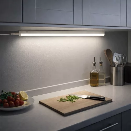 LED pult alá világítás T5 8W, 800 lumen, 4000K, 57cm, összeköthető szekrénylámpa