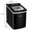 Elektromos jégkészítő 12 kg/24h, gyors jég adagoló, LCD, időzítő, fekete inox