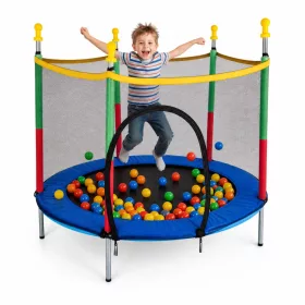   Gyerek trambulin 140 cm védőhálóval, mini trambulin, biztonságos 6 lábas kivitel