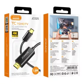 USB-C - HDMI kábel 1,8 m, 4K 30Hz, Type-C - HDTV adapter kábel