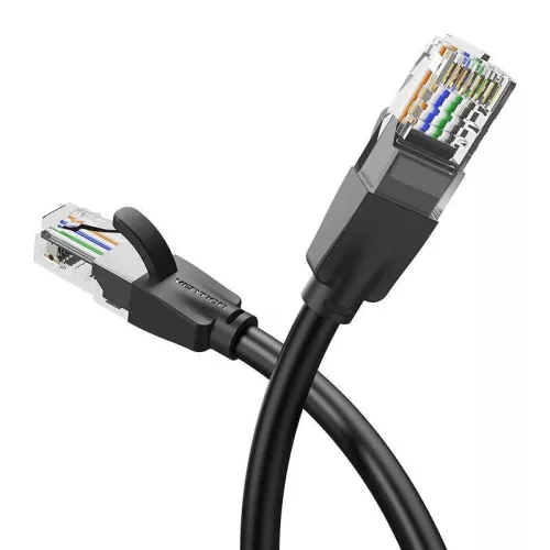 CAT6 UTP internetkábel 1,5 m - RJ45 LAN kábel, fekete, 1000 Mbps