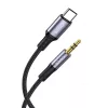 USB-C - AUX audio kábel 1 m - Type-C Jack kábel, fekete