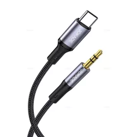 USB-C - AUX audio kábel 1 m - Type-C Jack kábel, fekete