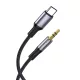 USB-C - AUX audio kábel 1 m - Type-C Jack kábel, fekete