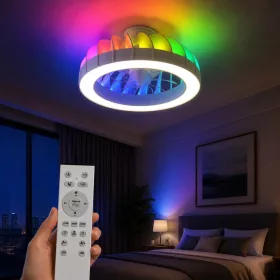   Mennyezeti Ventilátoros Lámpa 30W Állítható Színhőmérséklet, Távirányító, 54 cm