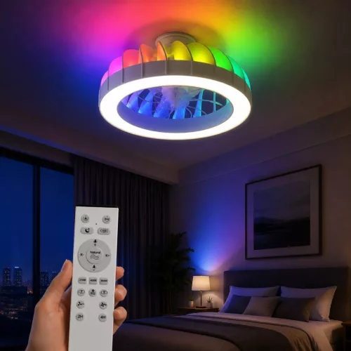 Mennyezeti Ventilátoros Lámpa 30W Állítható Színhőmérséklet, Távirányító, 54 cm