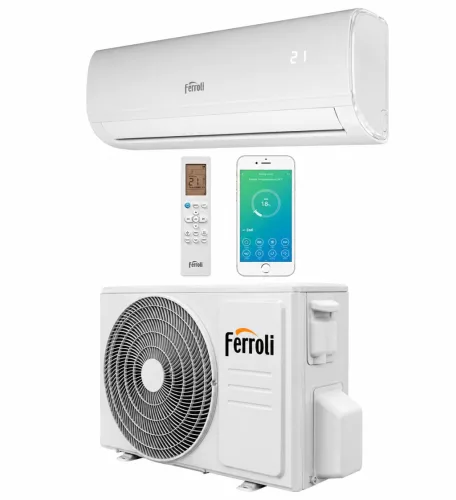 Ferroli Giada S9K split klíma szett 2,5 kW, beltéri és kültéri egység, WiFi, R32