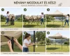 Összecsukható, kerti pavilon, sörsátor ponyvával, 3x3 méter bézs