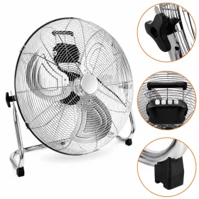   Ipari padlóventilátor 50 cm - 130 W, fém kivitel, 3 sebességfokozat