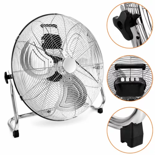 Ipari padlóventilátor 50 cm - 130 W, fém kivitel, 3 sebességfokozat