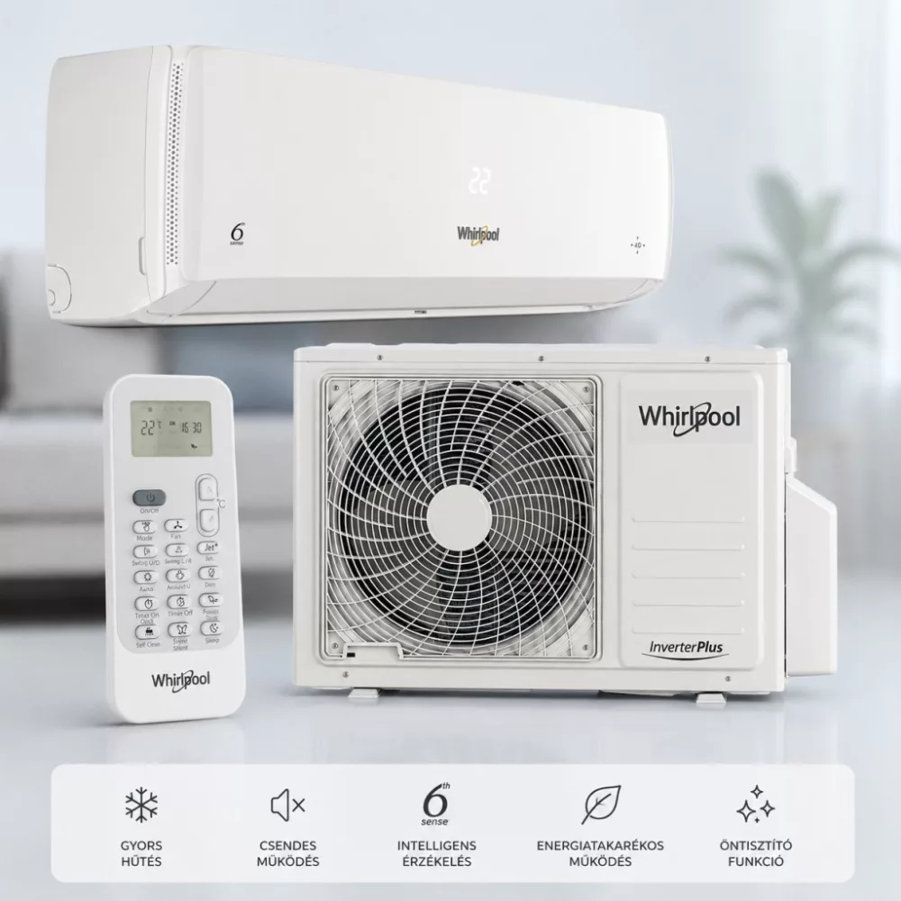 Whirlpool 9000 BTU inverteres split klíma kültéri és beltéri egység