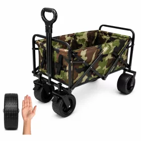   Terepmintás Összecsukható Kézikocsi 150L 200 kg Teherbírás, Terepkerekekkel,