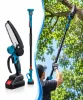 Akkus láncfűrész szett kefementes motor magassági hosszabbítóval, 6”/8”, 2 akku