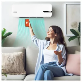   Légfüggöny okos Wifi fűtés energiatakarékos oszcilláció funkció + távirányító