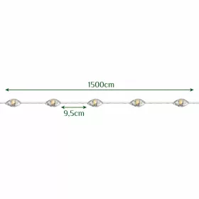 Szolár LED fényfüzér 15 m, 150 LED, meleg fehér, IP44, 8 világítási mód