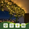 Szolár LED fényfüzér 15 m, 150 LED, meleg fehér, IP44, 8 világítási mód