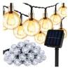 Szolár LED fényfüzér 50 gömbbel, meleg fehér, 7 m, 8 világítási mód