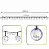 Szolár LED fényfüzér 50 gömbbel, meleg fehér, 7 m, 8 világítási mód