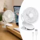 Vezeték nélküli mini ventilátor csiptetővel, USB-C, 1200 mAh, fehér