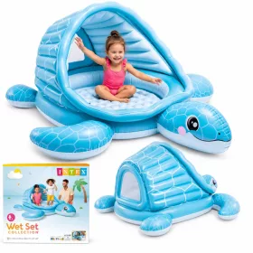 INTEX Turtle Cove Playland Felfújható Gyerekmedence Tetővel, 218 × 206 × 97 cm