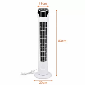 Oszlopventilátor 83 cm - távirányítóval, LED kijelzővel, 45 W, időzítővel